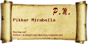 Pikker Mirabella névjegykártya